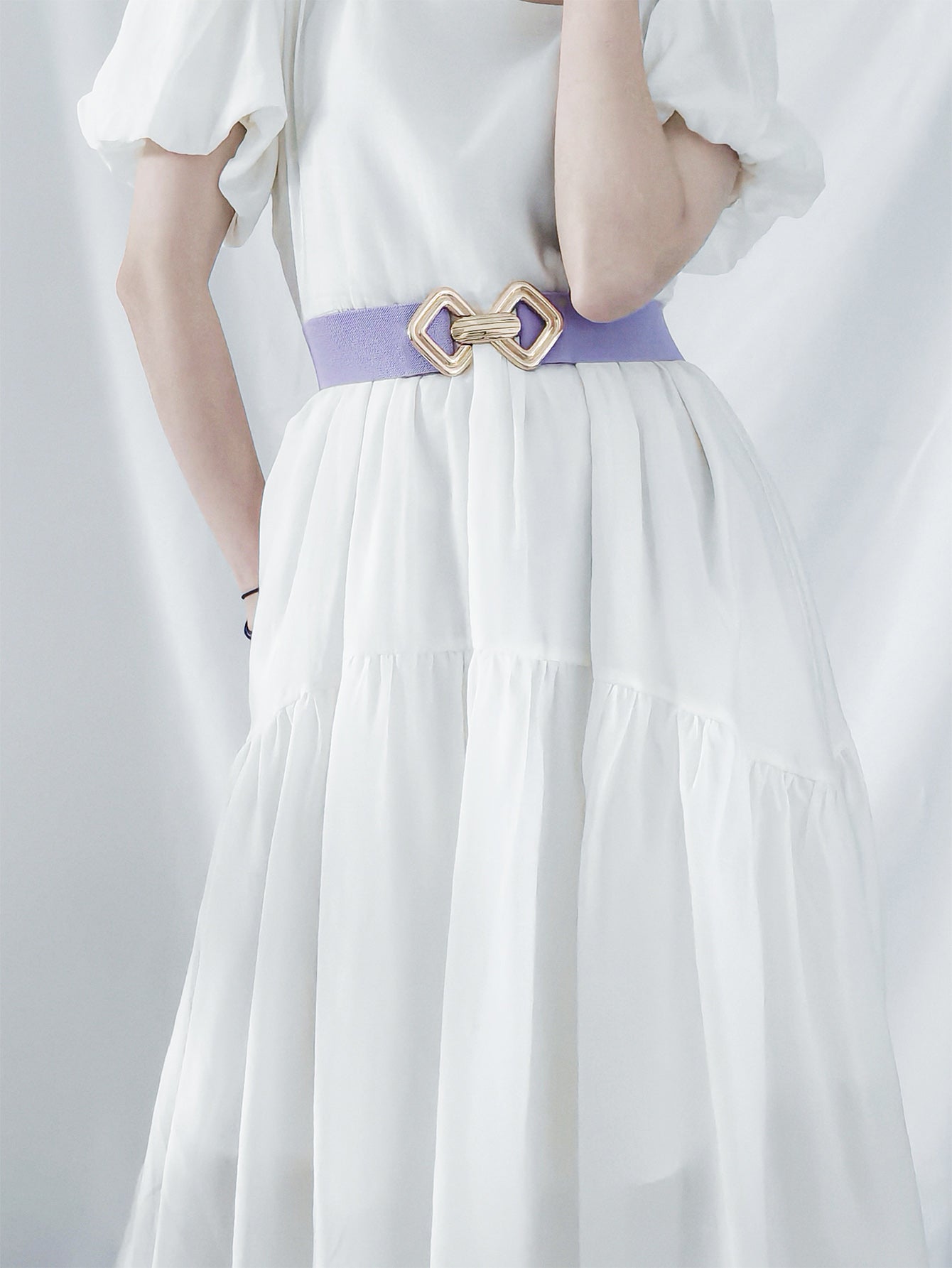 Geometric Buckle Elastic Wide Belt Carauana Store