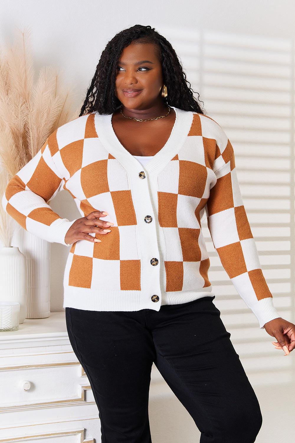 Angel Wings Double Take Button-Up V-Neck Dropped Shoulder Cardigan Carauana Store