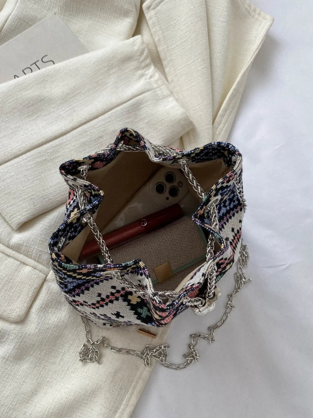 Printed Chain Bucket Bag Carauana Store