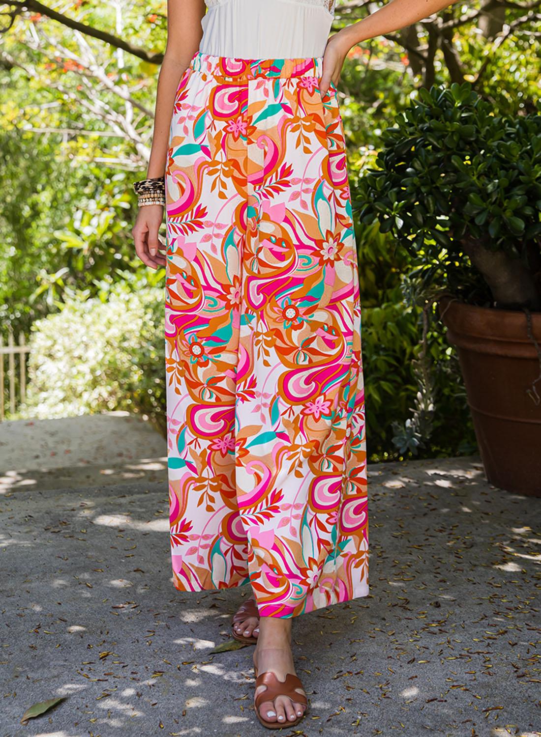 Floral Wide Leg Pants Carauana Store