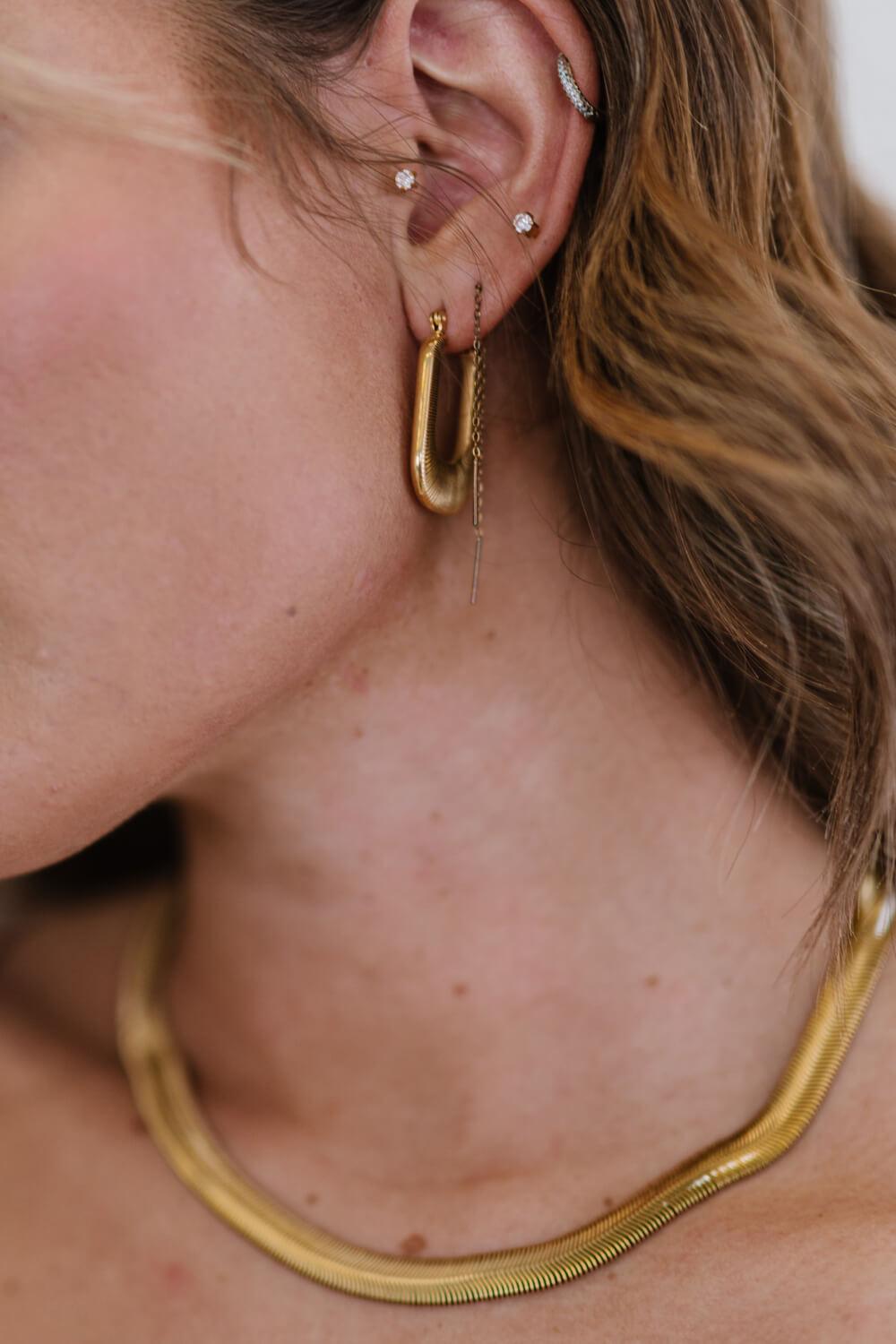 Good Luck Charm Screw-Thread U-Shaped Earrings Carauana Store