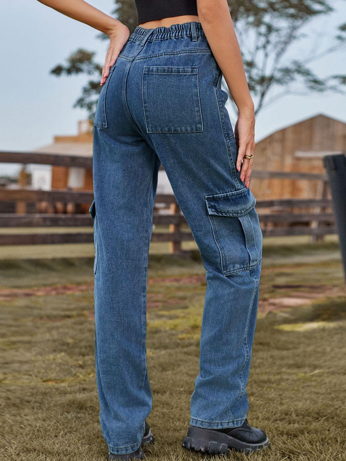 High Waist Cargo Jeans Carauana Store