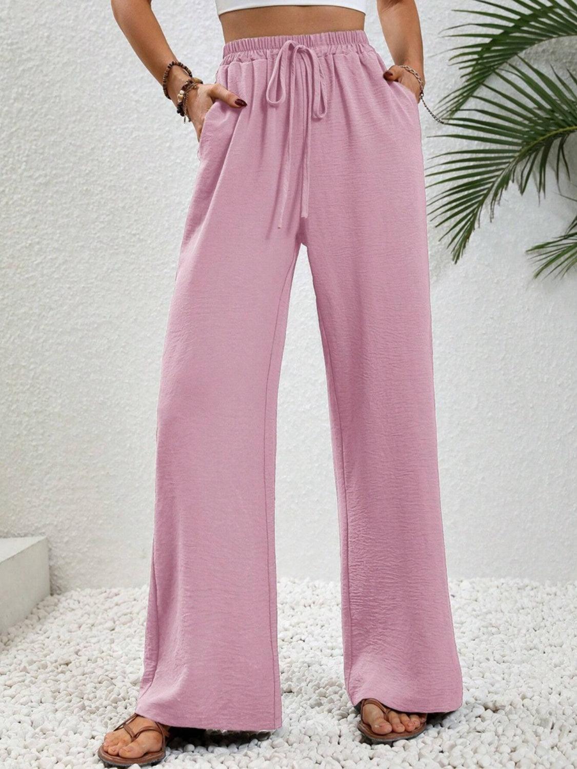 Wide Leg Drawstring Pants Carauana Store