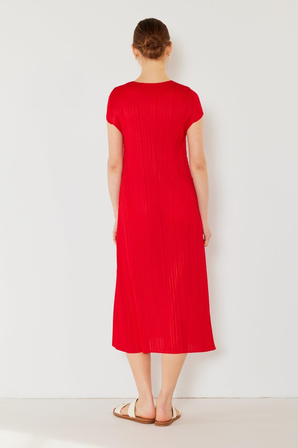 Marina West Swim Pleated Cap Sleeve A-Line Dress Carauana Store