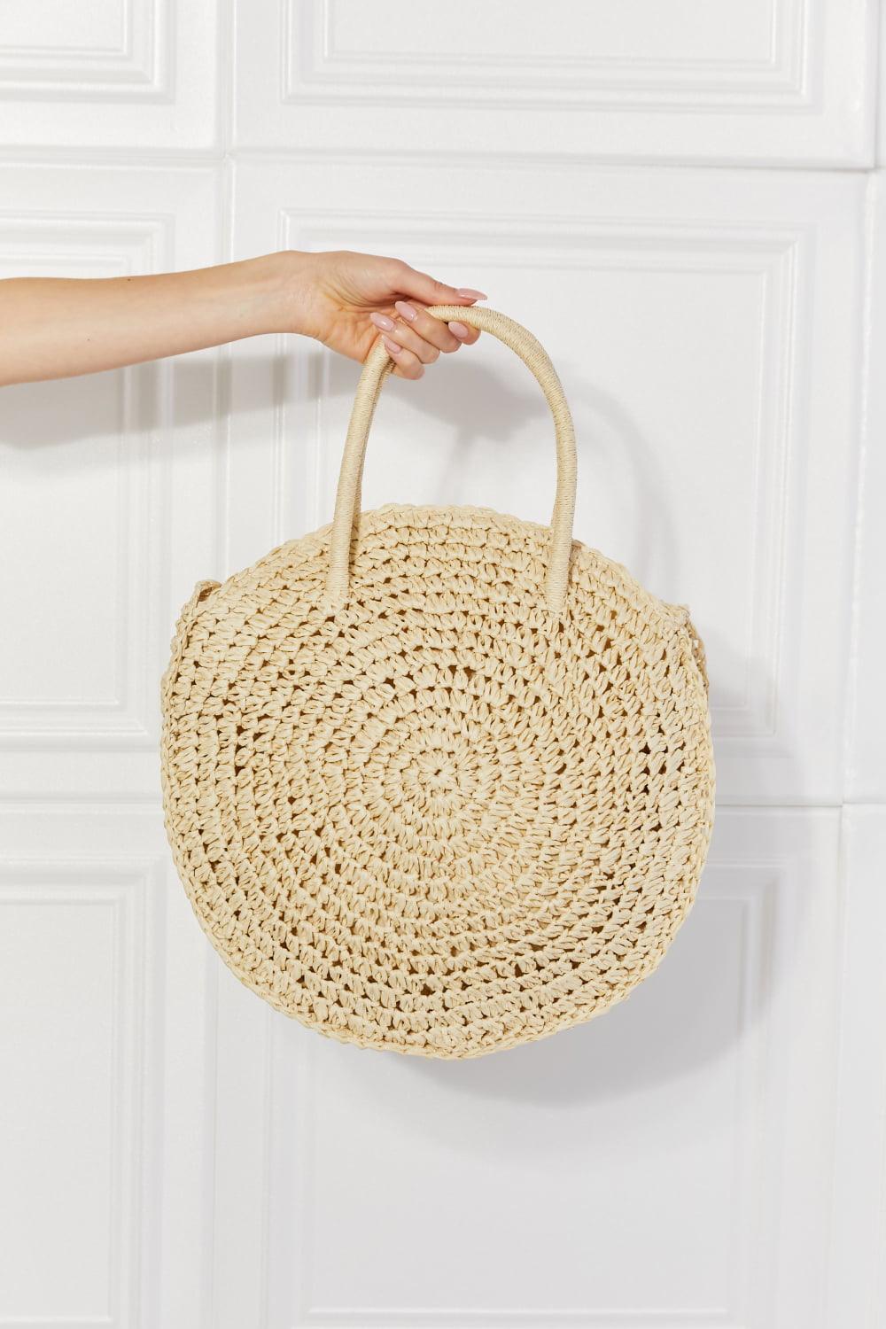 Justin Taylor Beach Date Straw Rattan Handbag in Ivory Carauana Store