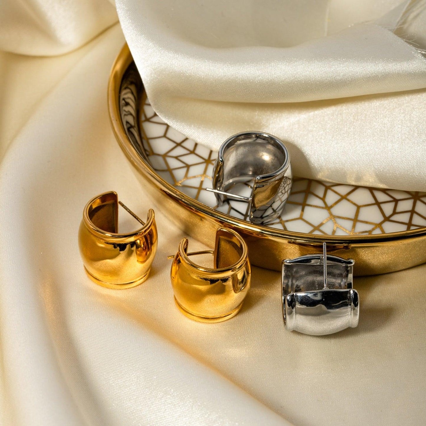 Stainless Steel C-Hoop Earrings Carauana Store