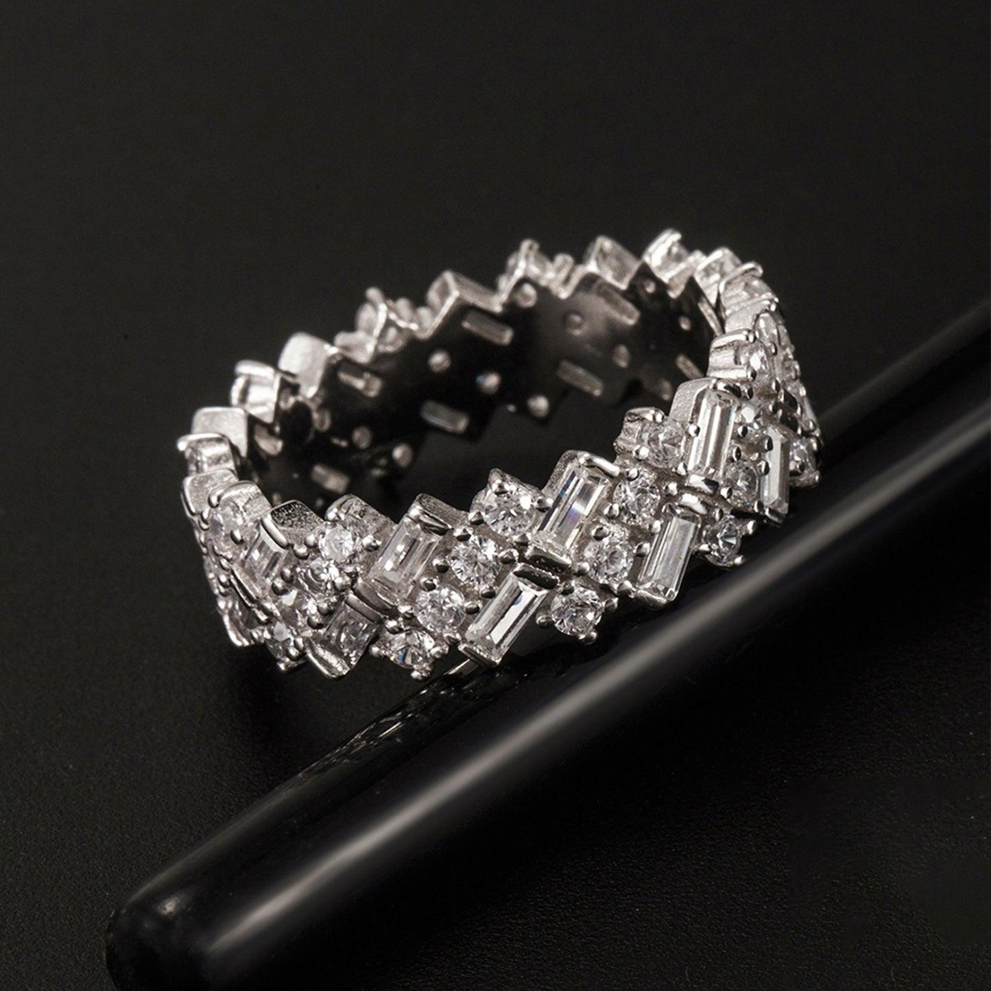 Inlaid Zircon 925 Sterling Silver Ring Carauana Store