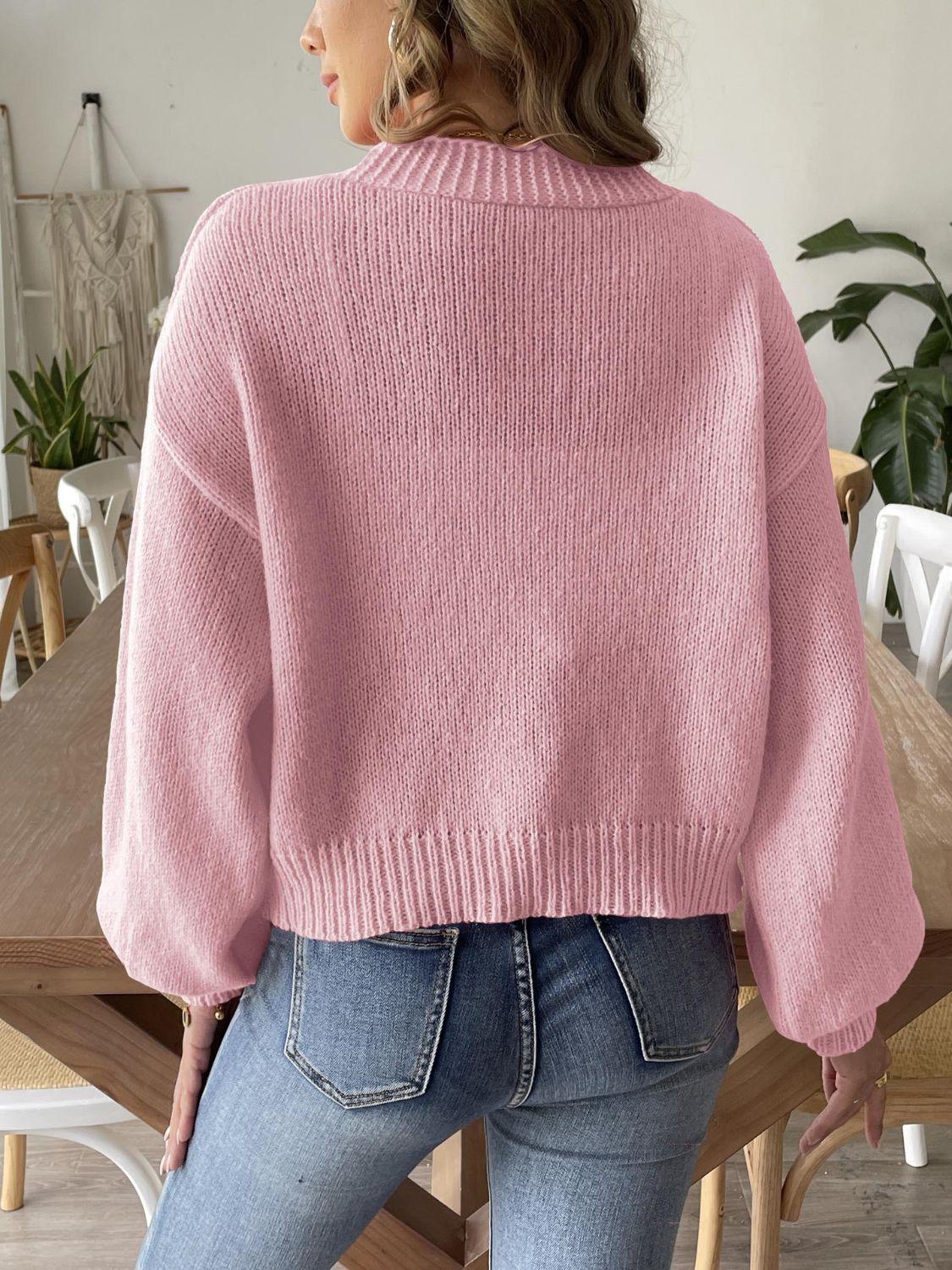 Pearl Open Front Long Sleeve Cardigan Carauana Store