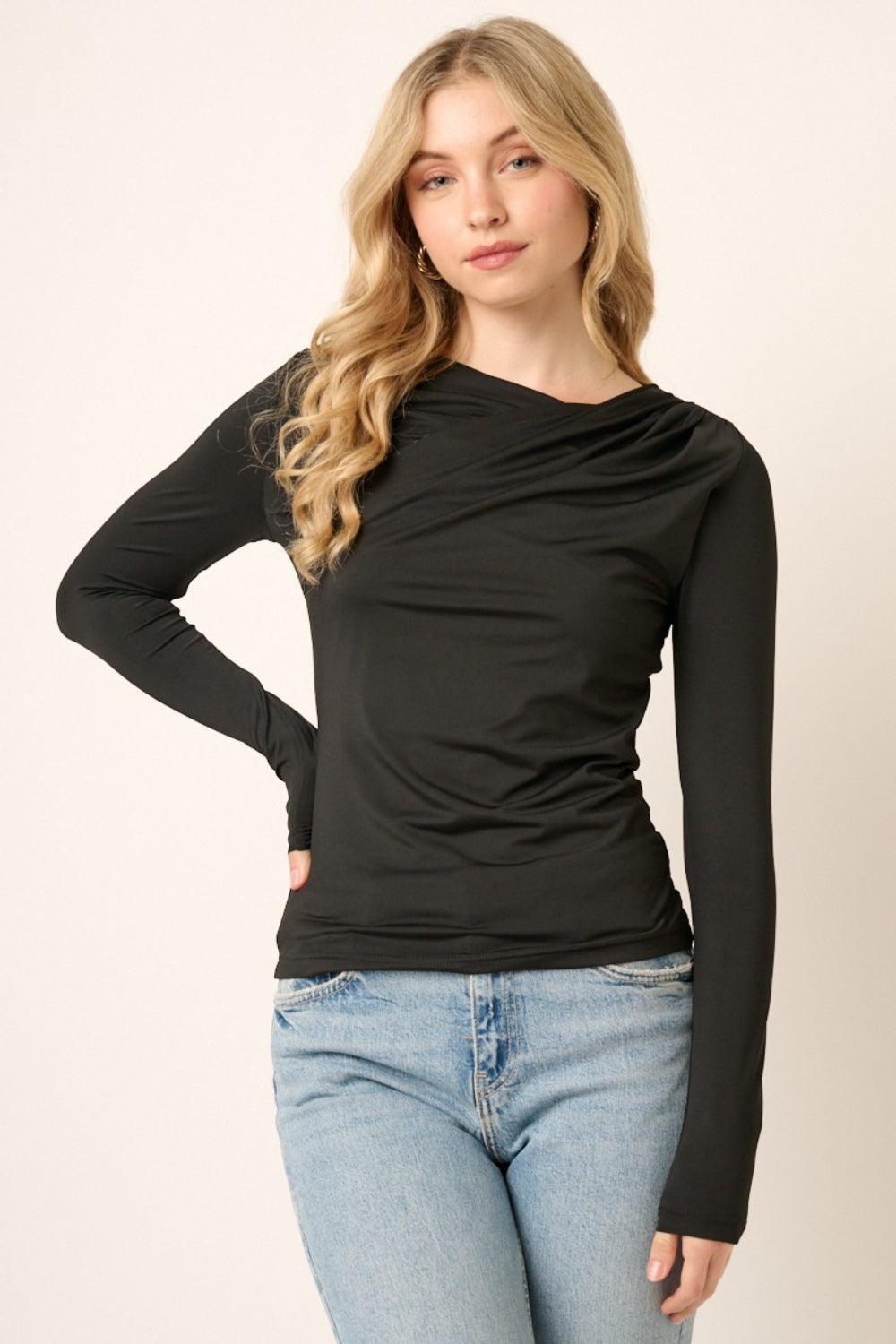 Mittoshop Ruched Long Sleeve Slim Top Carauana Store