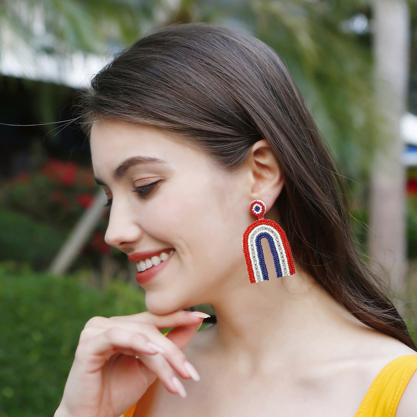 Stainless Steel Bead Geometric Dangle Earrings Carauana Store