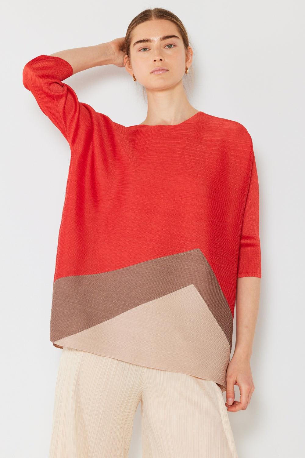 Marina West Swim Pleated Horizontal Rib Color Block Top Carauana Store