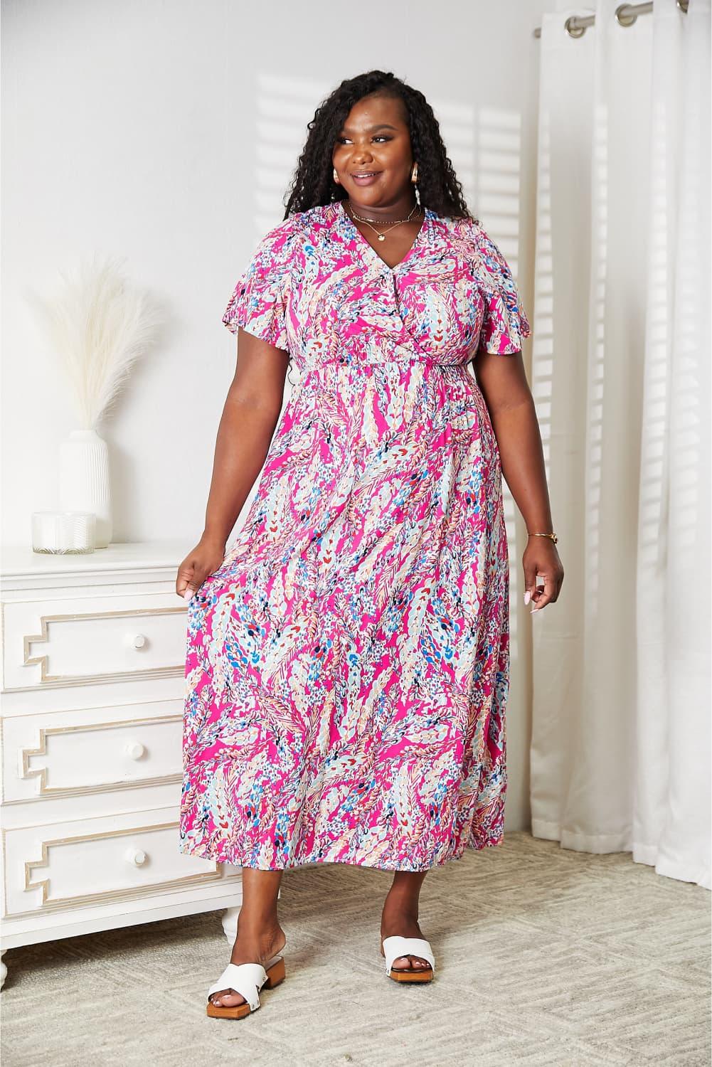 Double Take Multicolored V-Neck Maxi Dress Carauana Store