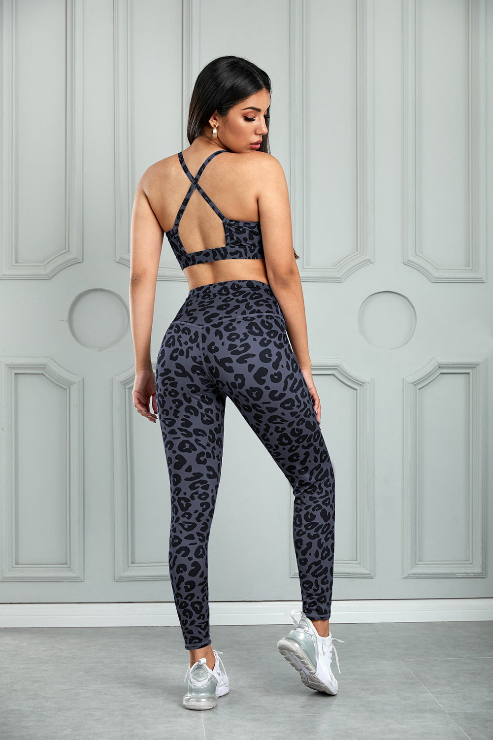 Leopard Cutout Sports Bra and Leggings Set Carauana Store