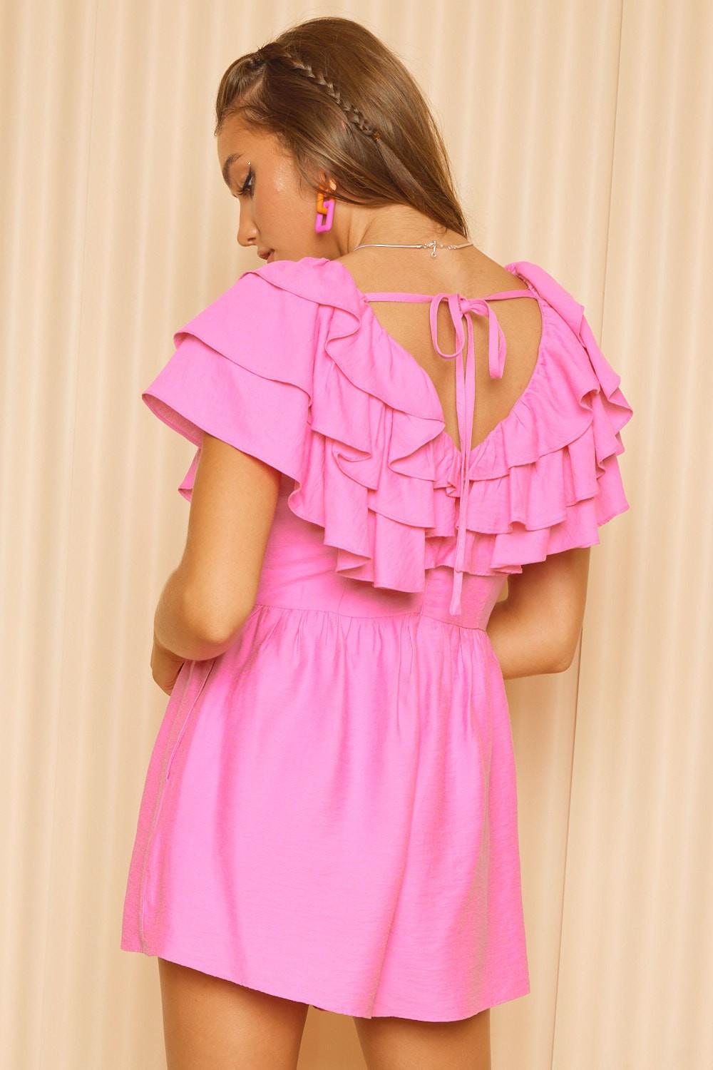 Idem Ditto Ruffled Layered Tie Back Romper Carauana Store
