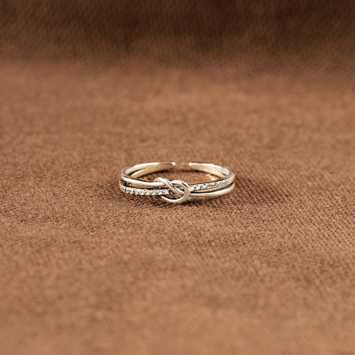 925 Sterling Silver Double-Layered Knot Ring Carauana Store