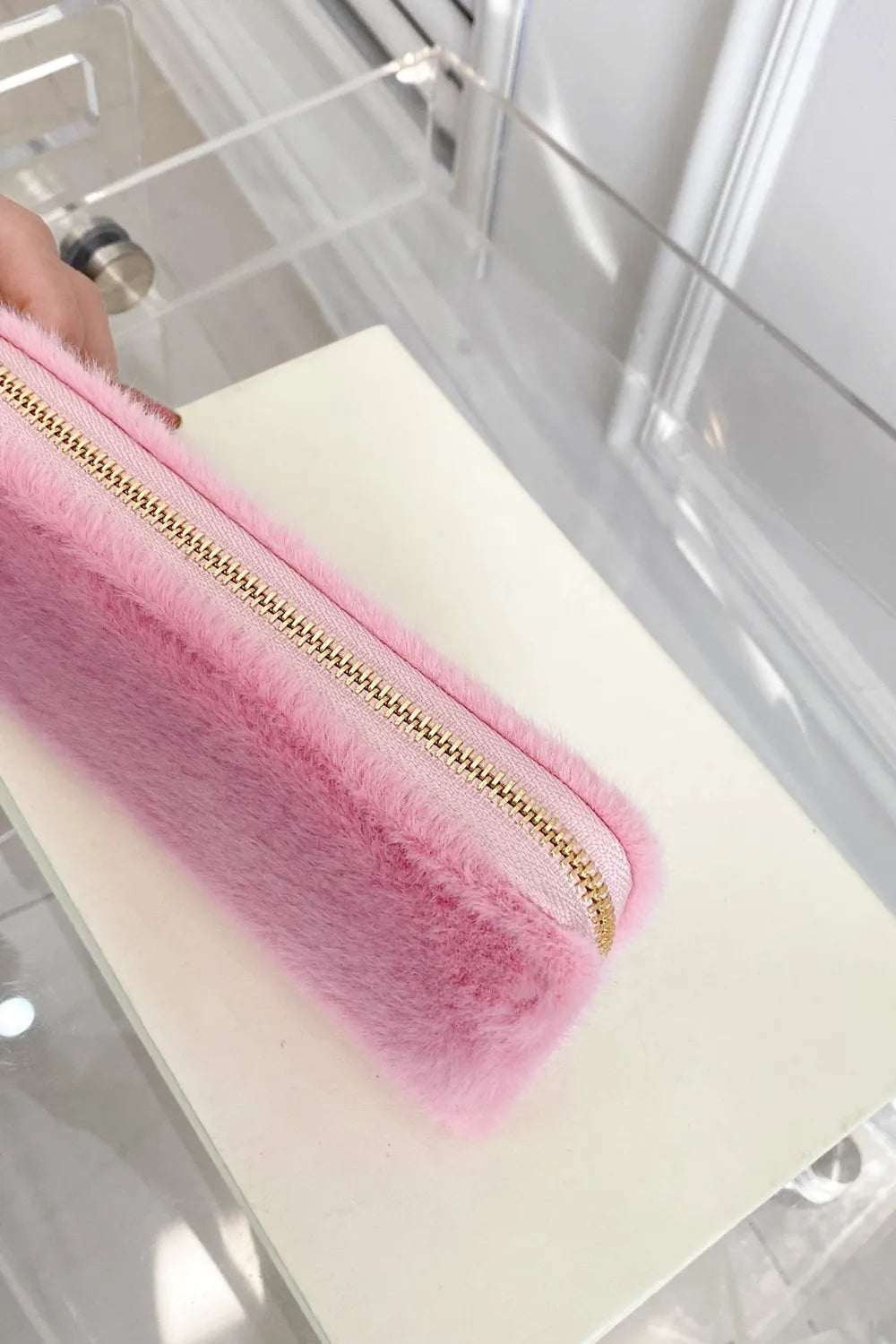 Solid Color Fluff Rectangle Wallet Carauana Store