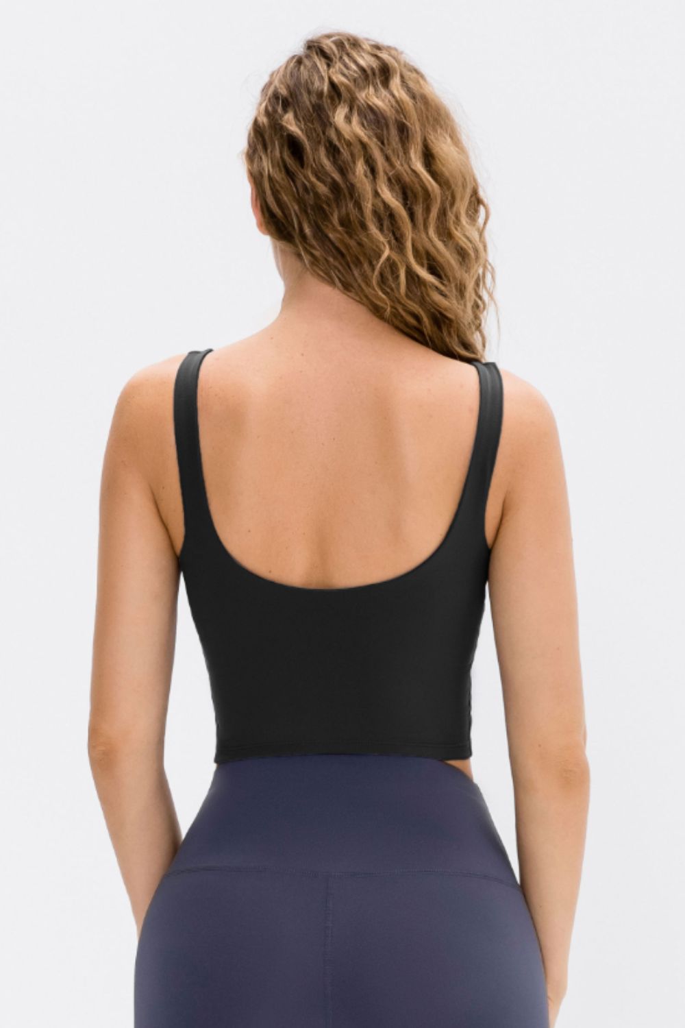 Cropped Scoop Neck Active Tank Top Carauana Store