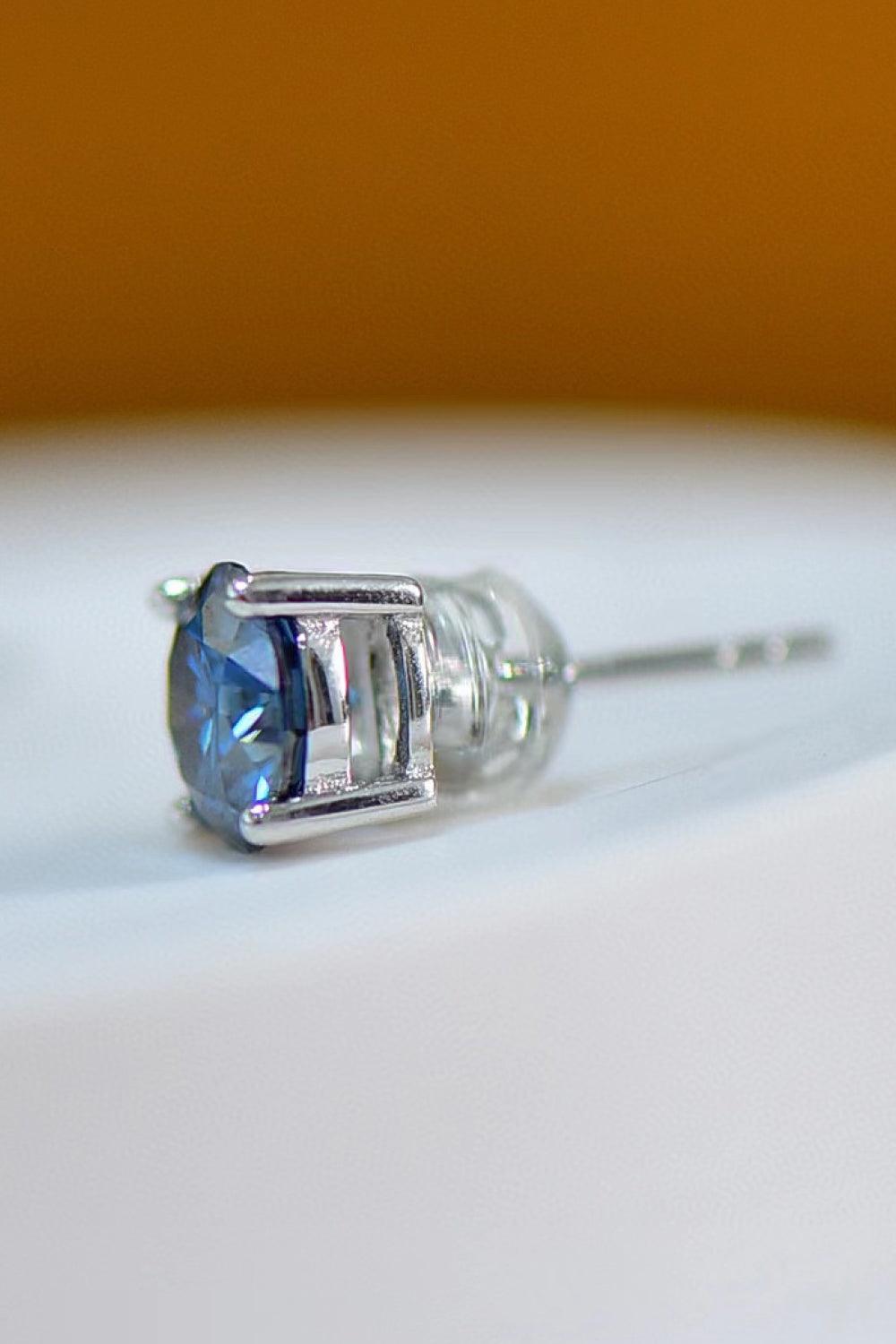 2 Carat Moissanite Four-Prong Platinum-Plated Earrings Carauana Store