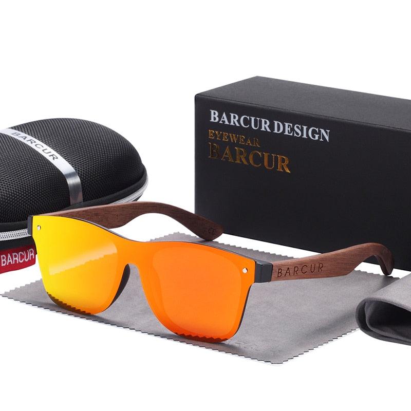 BARCUR Walnut Sunglasses Polarized Carauana Store