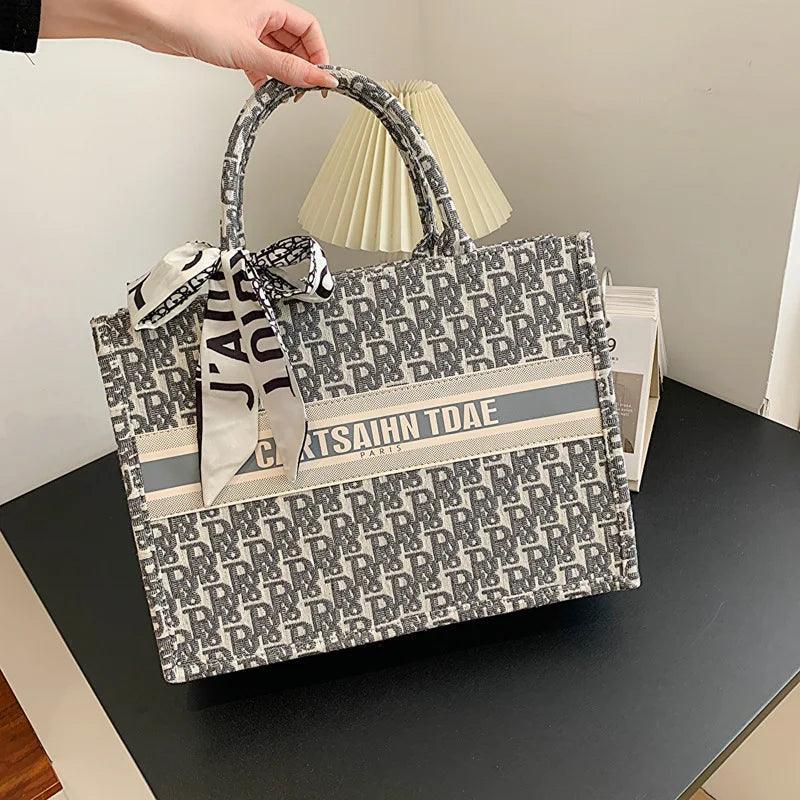 Carauana CARTSAIHN TDAE Canvas Tote Handbag | Floral Embroidery | Free Tracked Shipping | Christmas Birthday Gift Travel Accessories Carauana Store