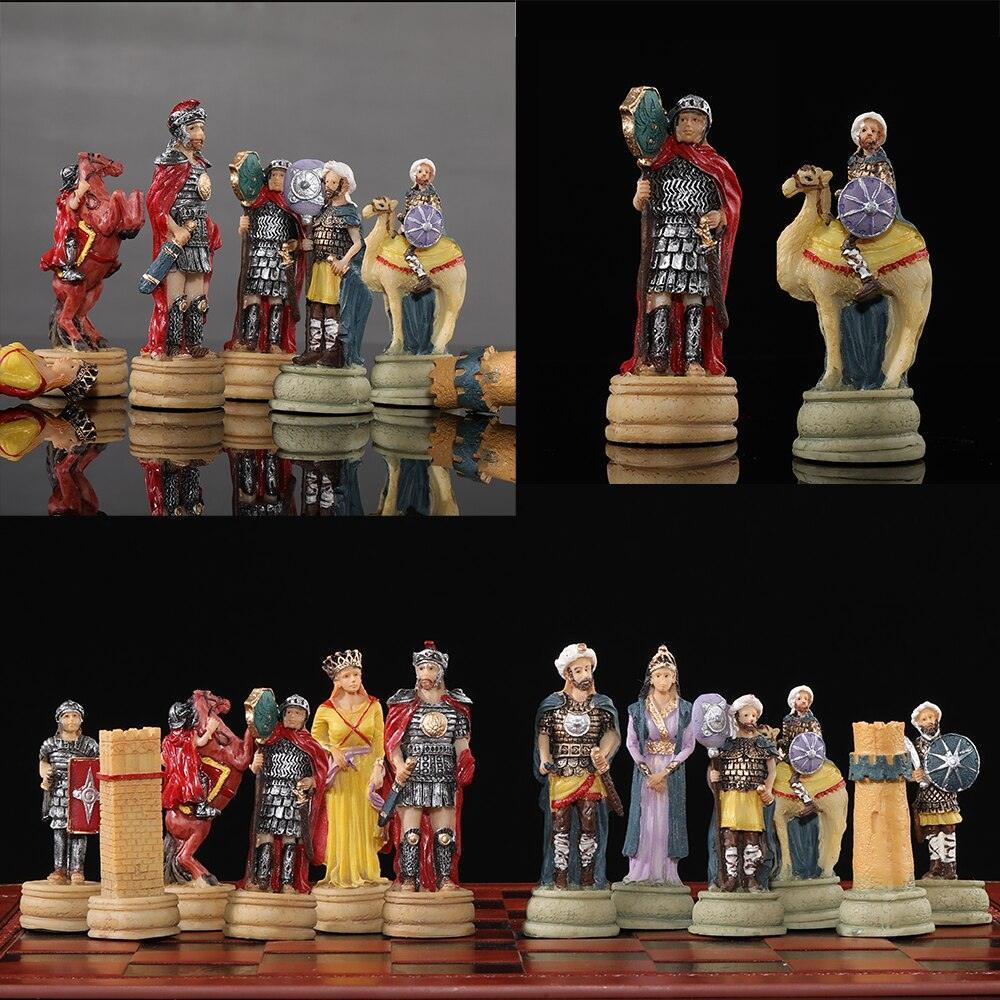 Chess Desktop Intelligence Game Movie Theme Toy Luxury Knight Hand-painted Carauana Store