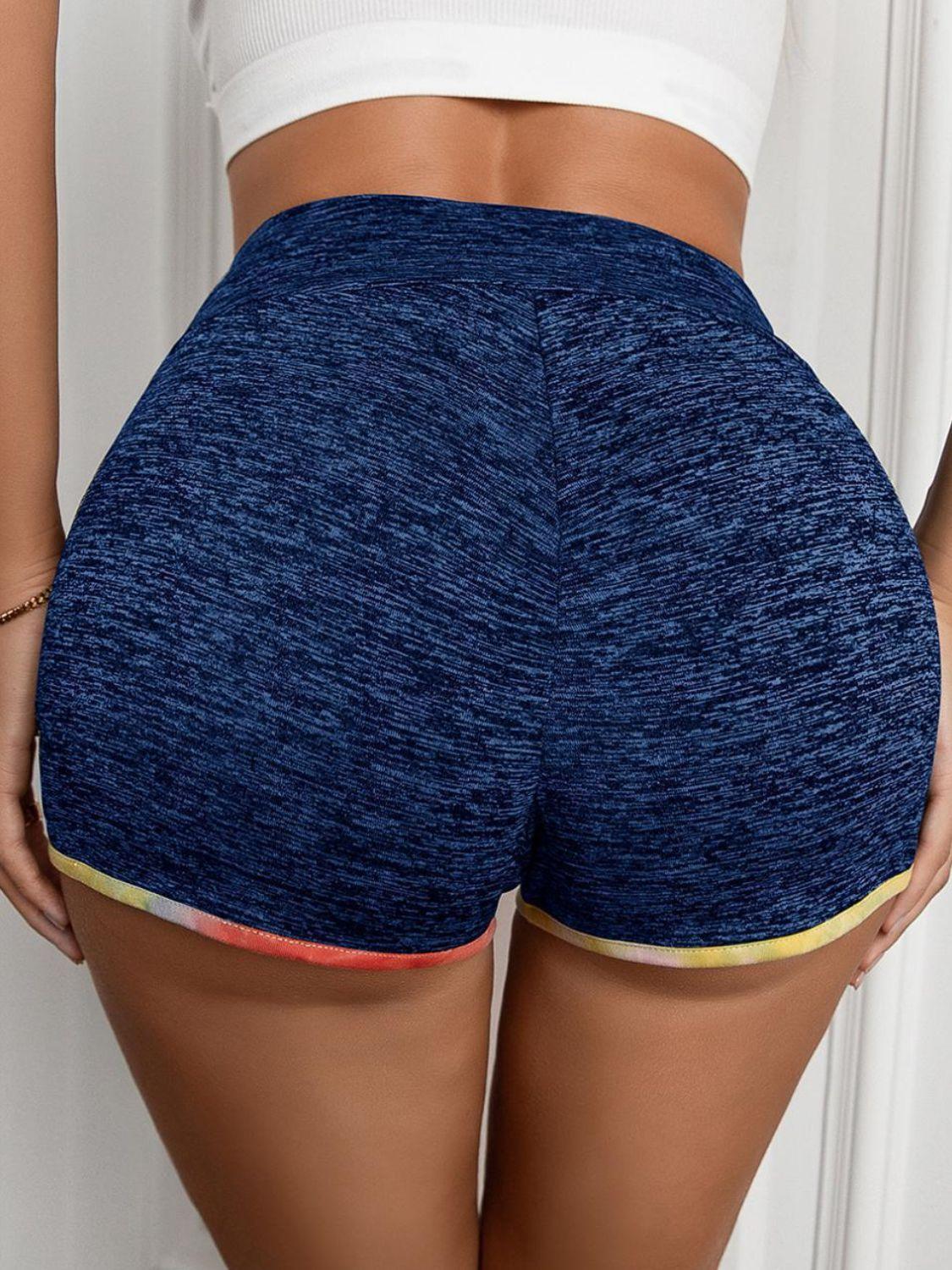 Heathered Wide Waistband Shorts Carauana Store