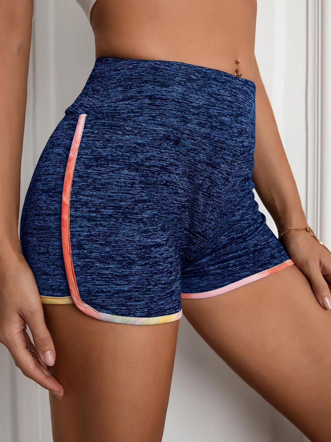 Heathered Wide Waistband Shorts Carauana Store