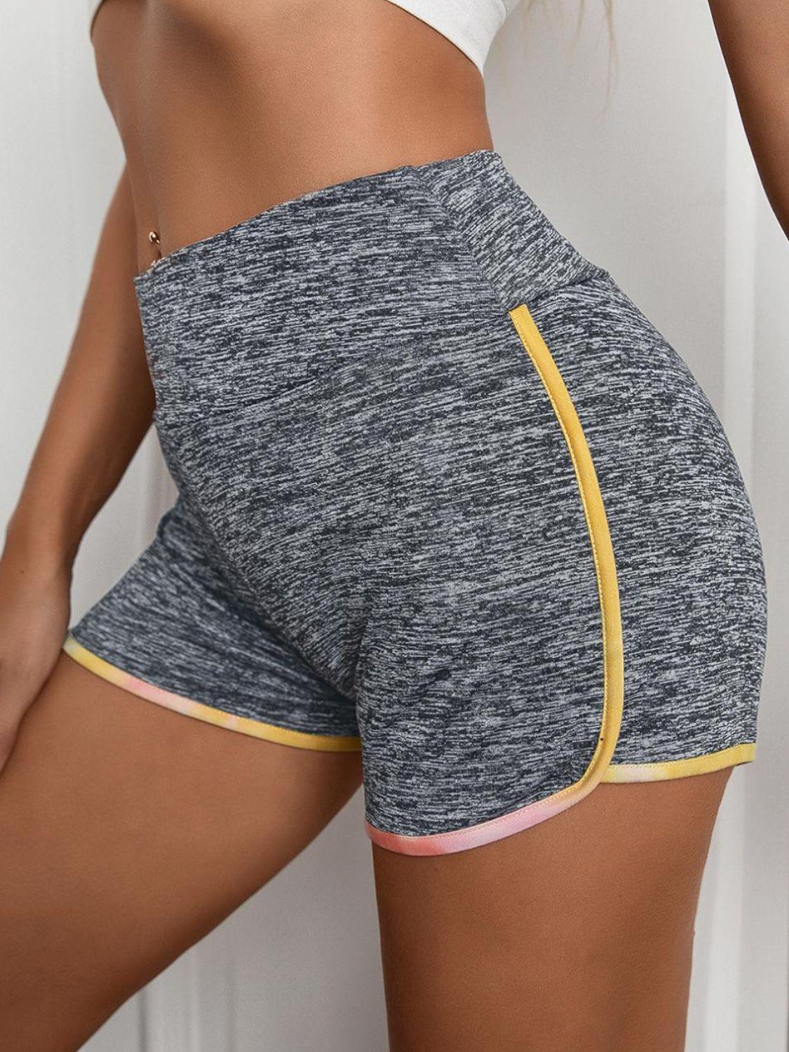 Heathered Wide Waistband Shorts Carauana Store