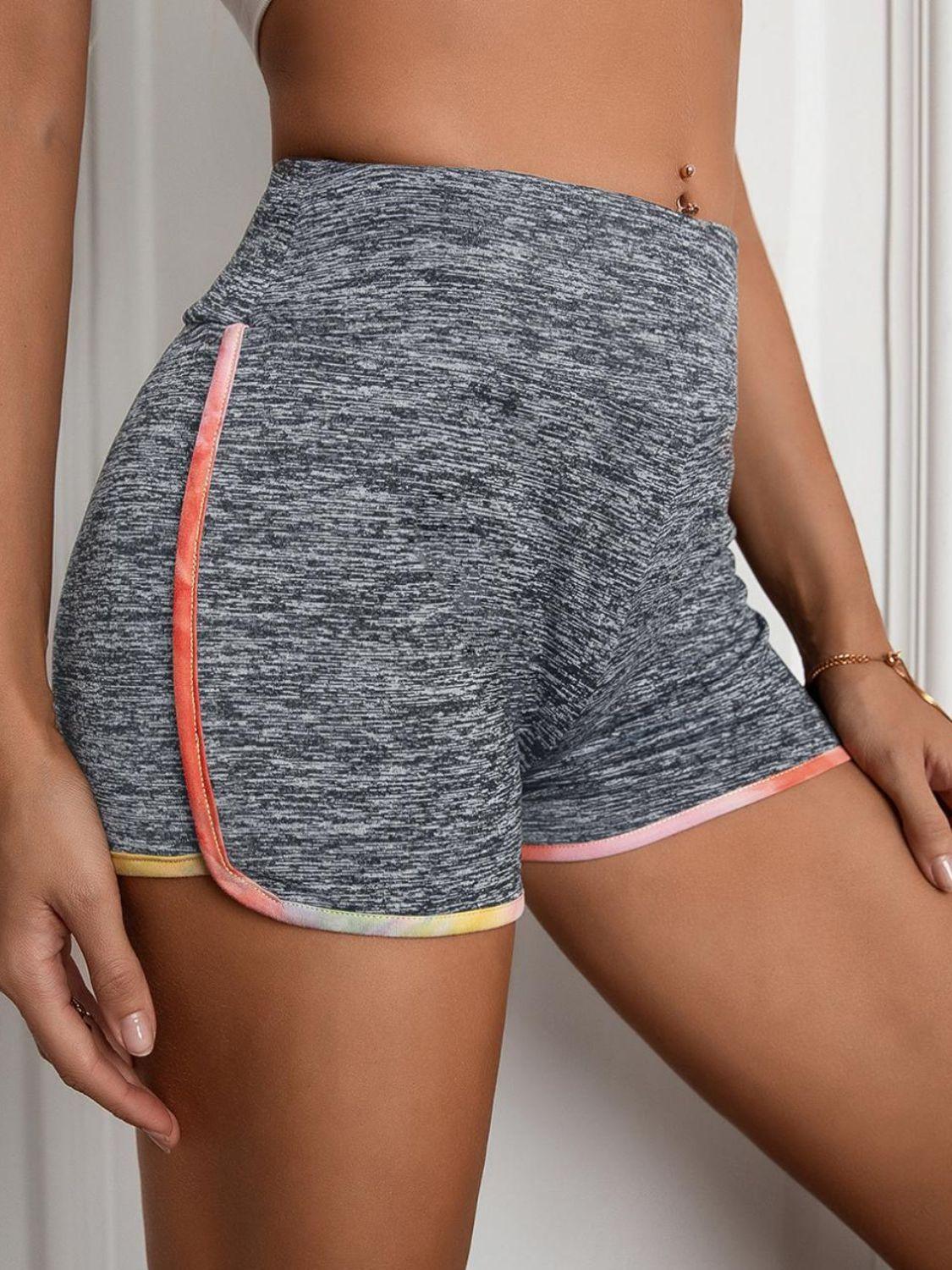 Heathered Wide Waistband Shorts Carauana Store