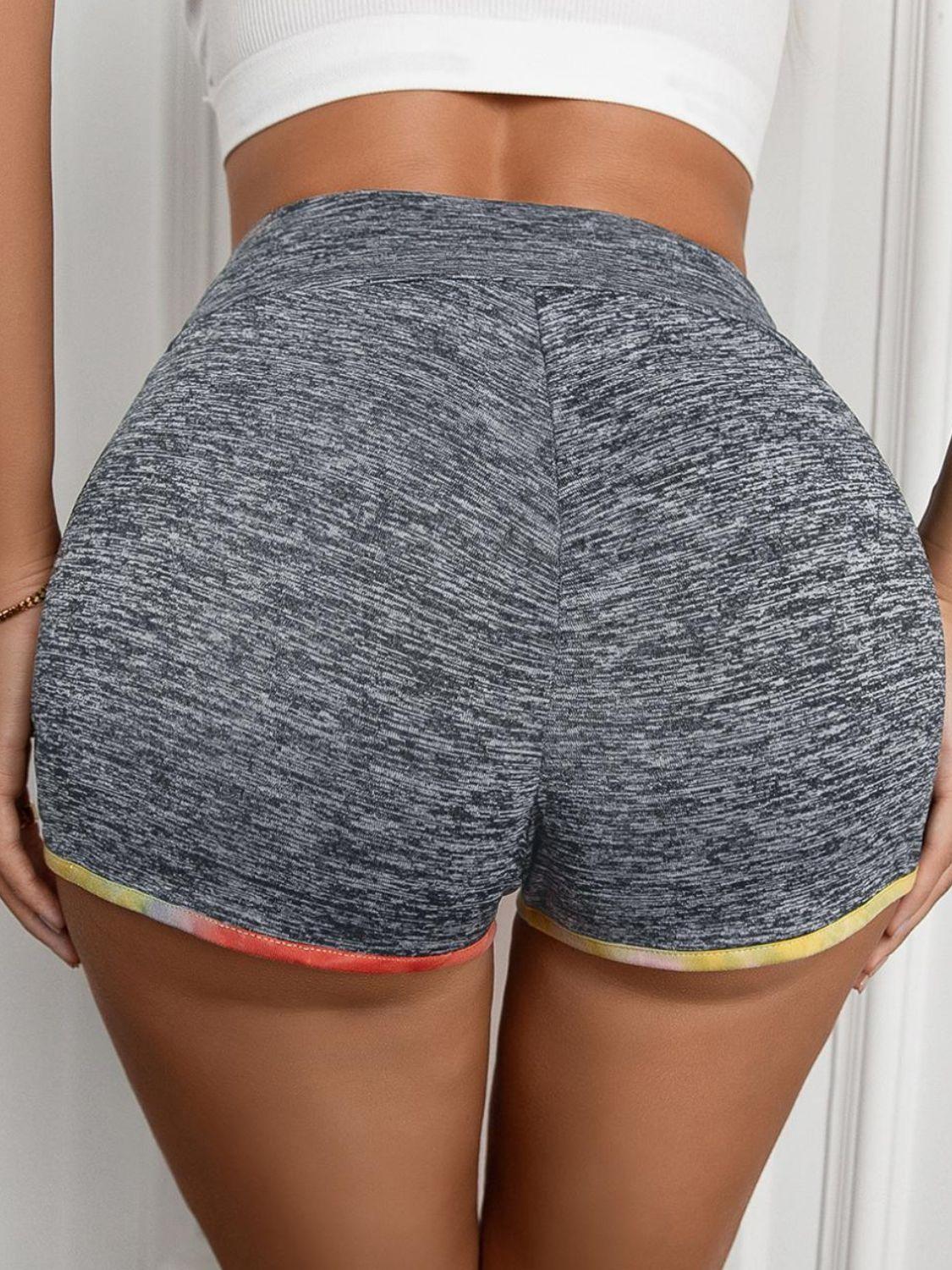 Heathered Wide Waistband Shorts Carauana Store