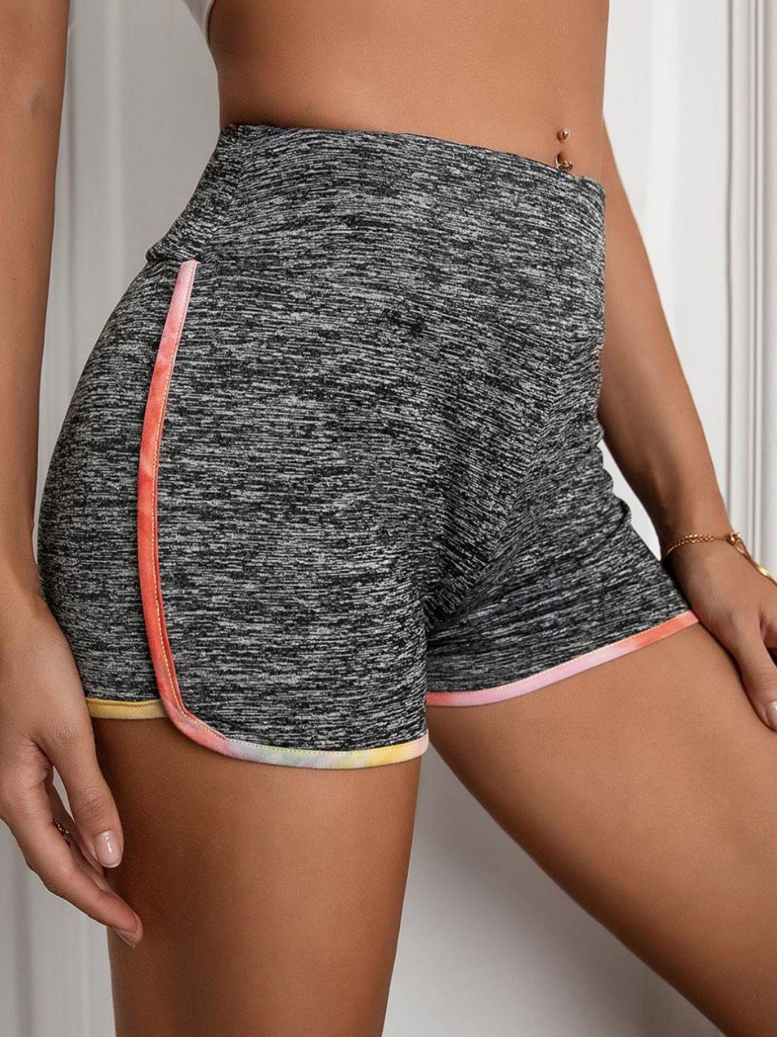 Heathered Wide Waistband Shorts Carauana Store
