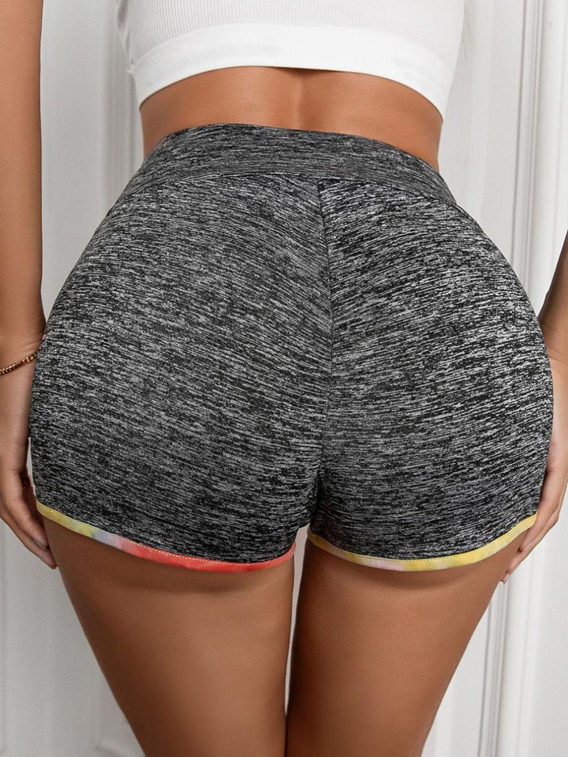 Heathered Wide Waistband Shorts Carauana Store