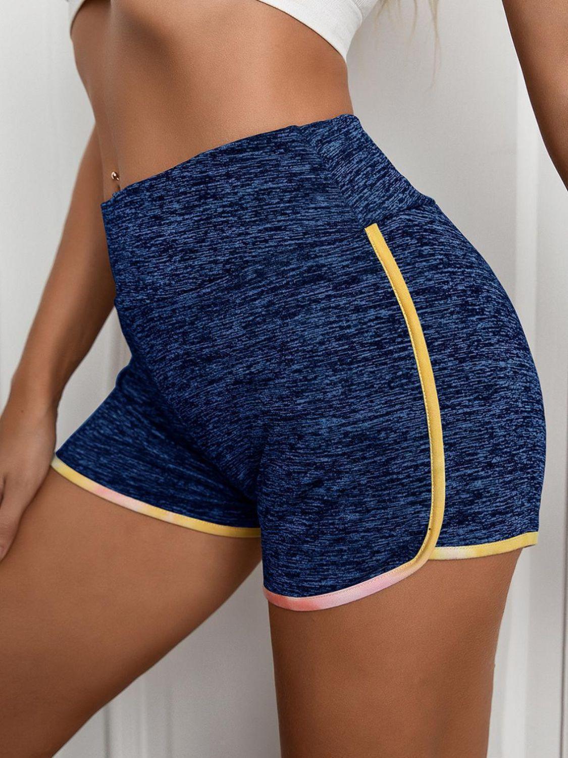 Heathered Wide Waistband Shorts Carauana Store