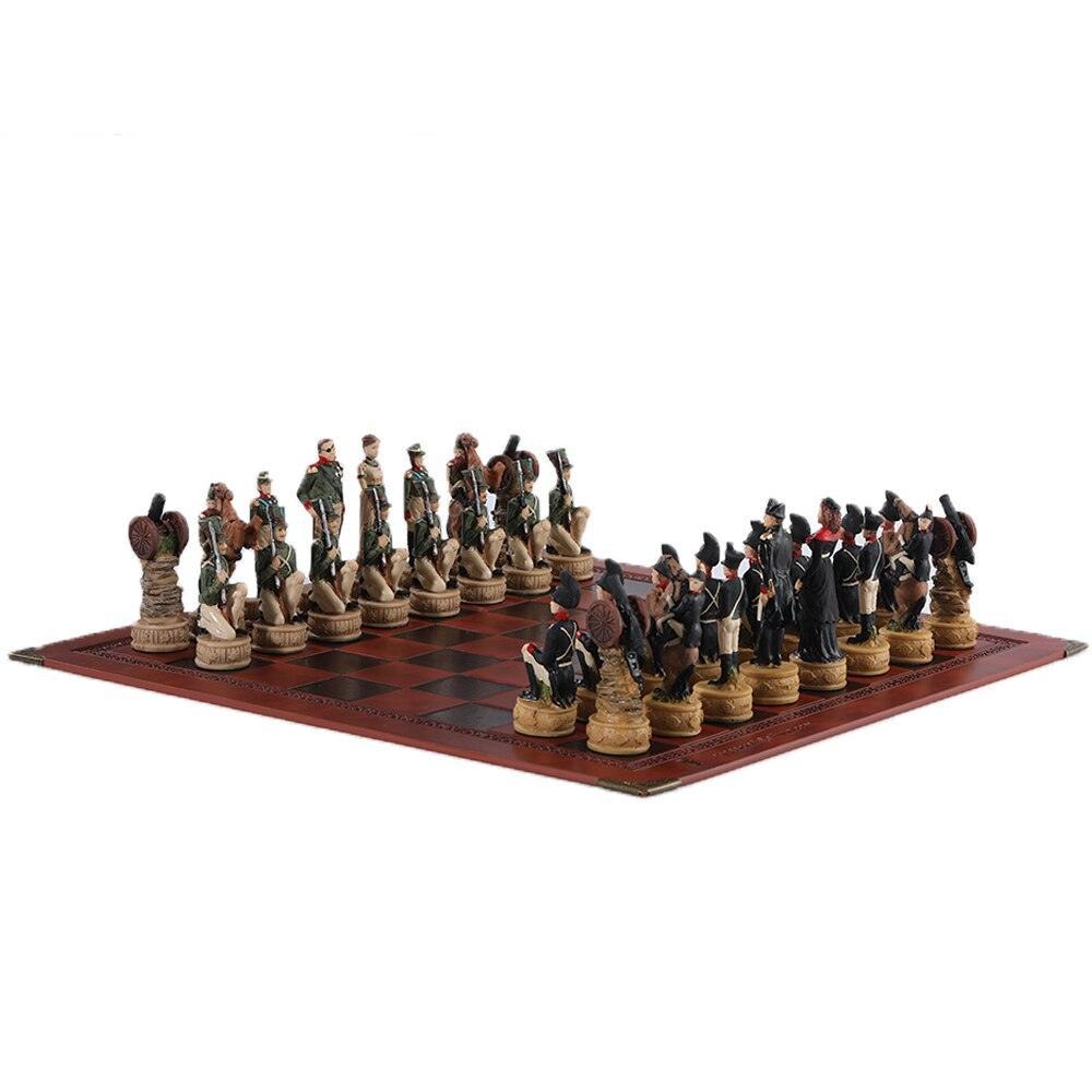 Historical Theme Resin Chess Figures 32 Painted Chess Game Gift Collection Carauana Store