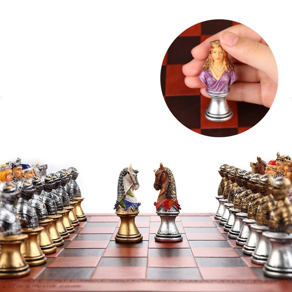 Historical Theme Resin Chess Figures 32 Painted Chess Game Gift Collection Carauana Store