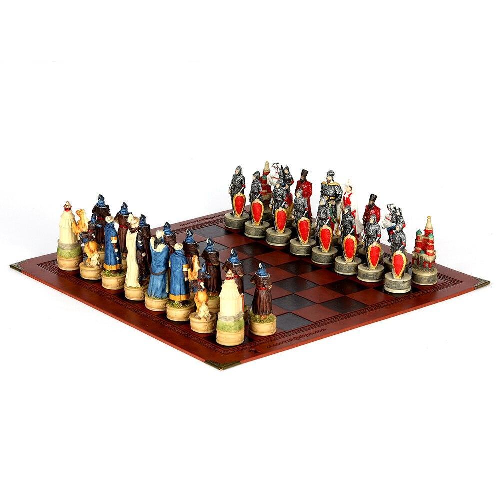 Historical Theme Resin Chess Figures 32 Painted Chess Game Gift Collection Carauana Store