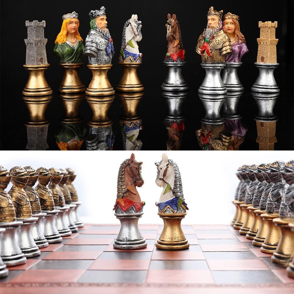 Historical Theme Resin Chess Figures 32 Painted Chess Game Gift Collection Carauana Store