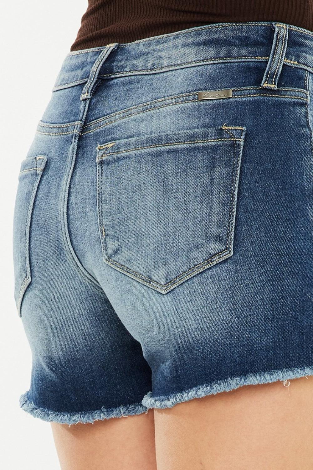 Kancan High Waist Raw Hem Denim Shorts Carauana Store