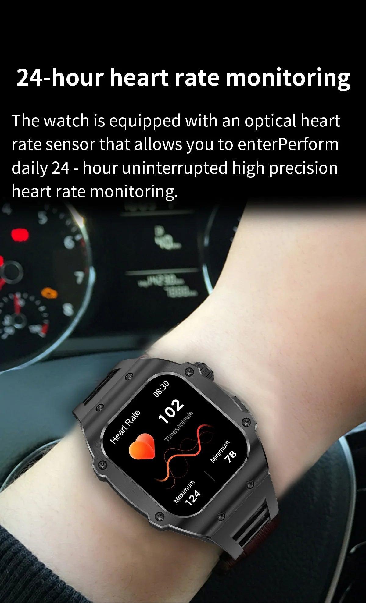 LIGE Smart Watch For Men Waterproof Bluetooth Call Heart Rate Monitor Carauana Store