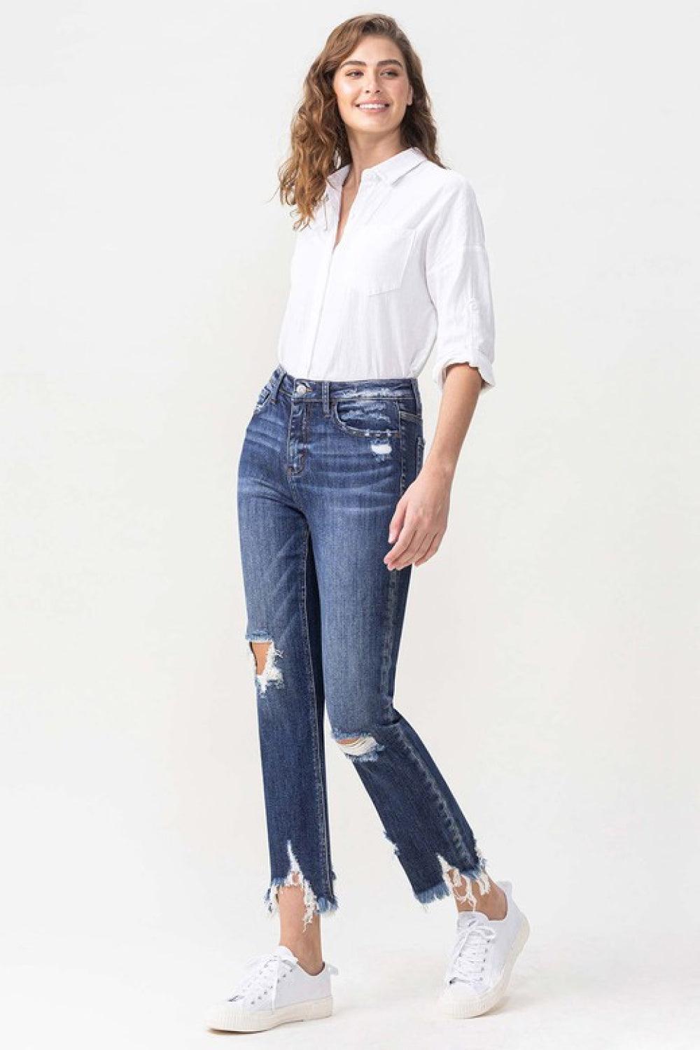 Lovervet Jackie Full Size High Rise Crop Straight Leg Jeans Carauana Store