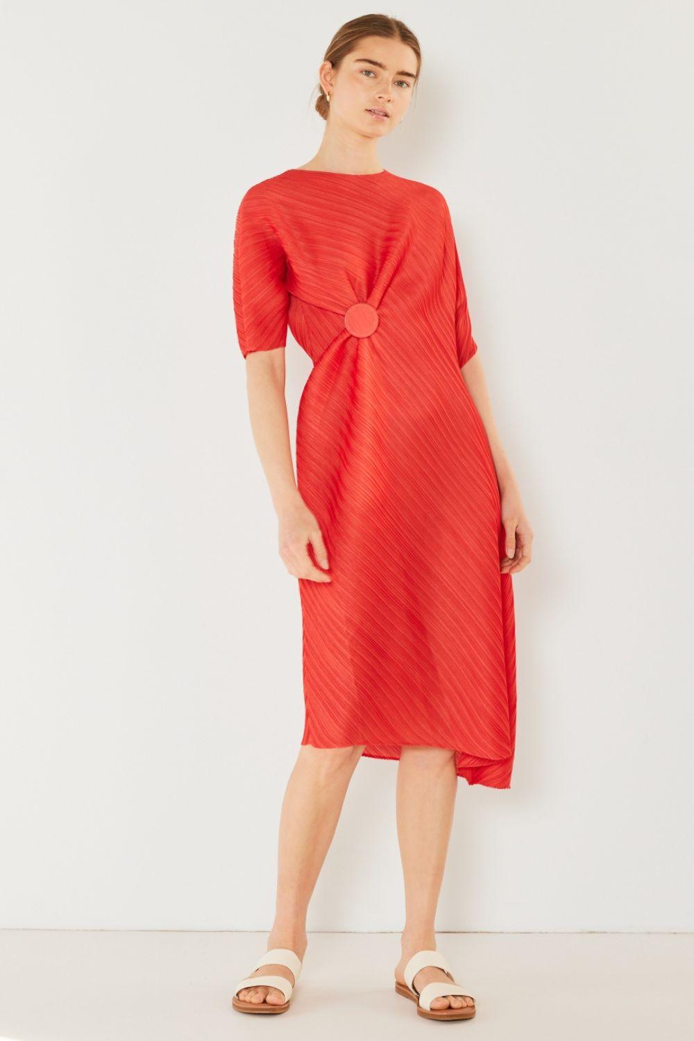 Marina West Swim Pleated Dolman Sleeve Dress Carauana Store