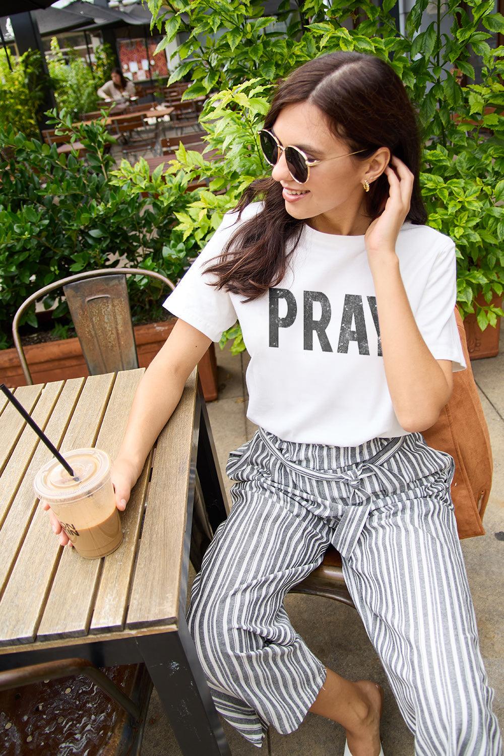 Simply Love Full Size PRAY Round Neck T-Shirt Carauana Store