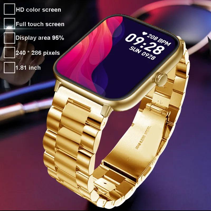 Trosmart Fusion: Where Fashion Meets Functionality in a Timeless Symphony|Smartwatch Golden For Android IOS Unisex Carauana Store