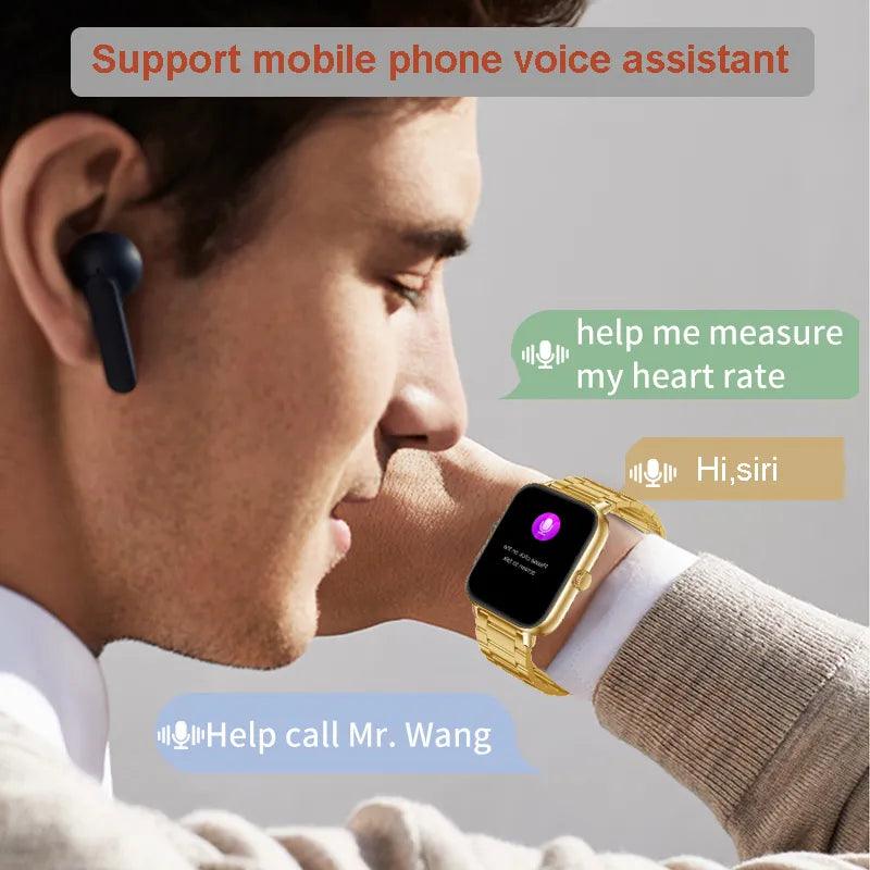 Trosmart Fusion: Where Fashion Meets Functionality in a Timeless Symphony|Smartwatch Golden For Android IOS Unisex Carauana Store
