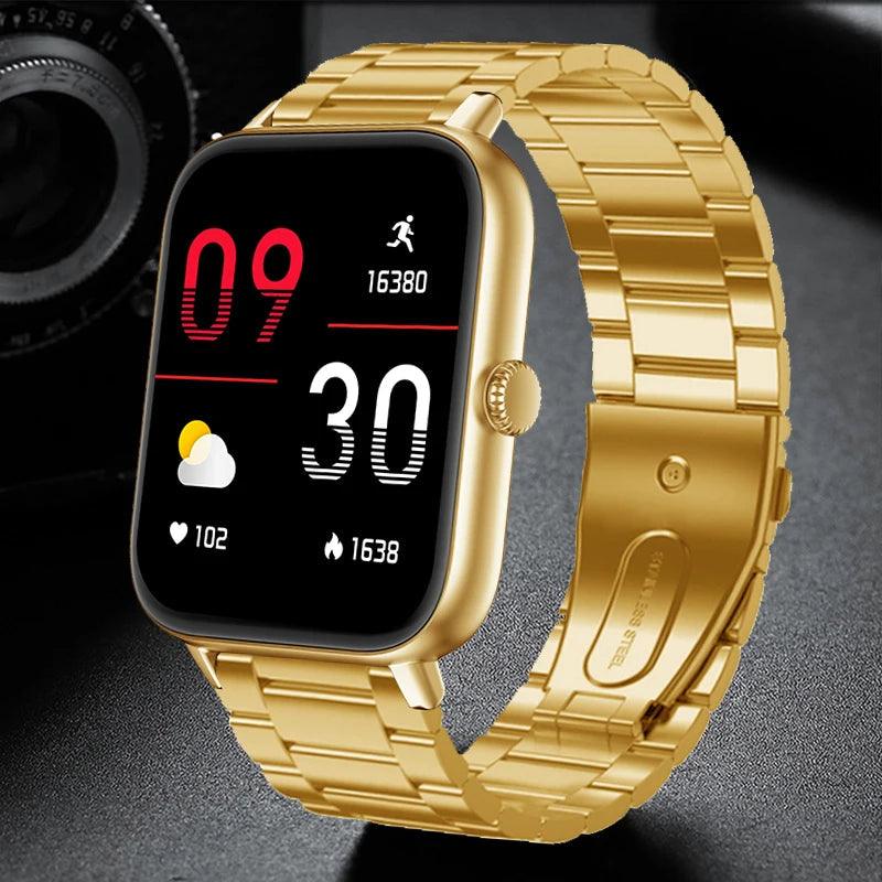 Trosmart Fusion: Where Fashion Meets Functionality in a Timeless Symphony|Smartwatch Golden For Android IOS Unisex Carauana Store