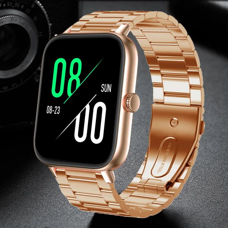 Trosmart Fusion: Where Fashion Meets Functionality in a Timeless Symphony|Smartwatch Golden For Android IOS Unisex Carauana Store