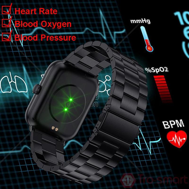 Trosmart Fusion: Where Fashion Meets Functionality in a Timeless Symphony|Smartwatch Golden For Android IOS Unisex Carauana Store