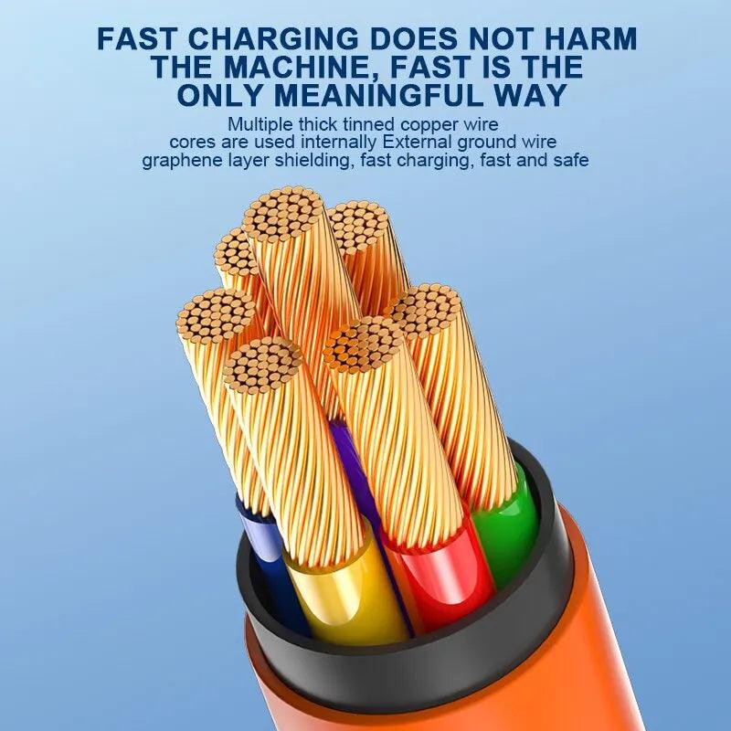 Type C Data Line 120w Fast Charging 6A 180 Rotating Ultra Fast Charging Line For Huawei Samsung Millet Bold Lengthened Silicone Carauana Store