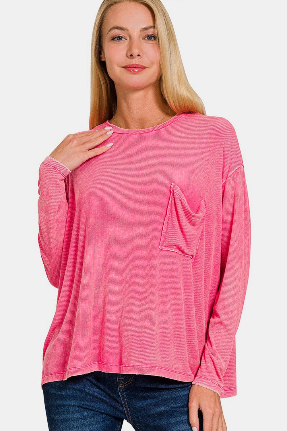 Zenana Round Neck Long Sleeve T-Shirt Carauana Store