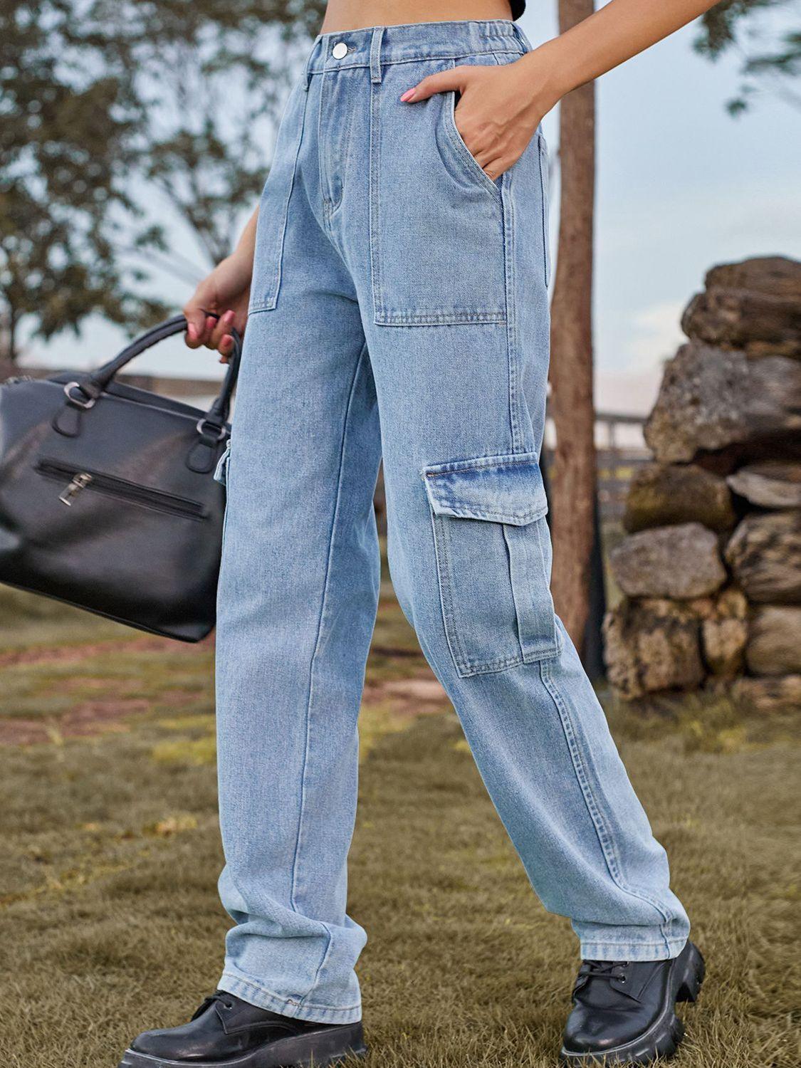 High Waist Cargo Jeans Carauana Store